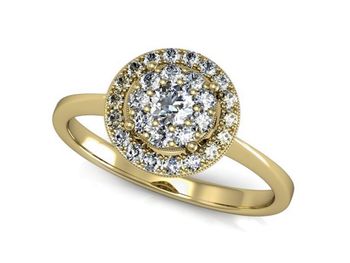 Pierścionek zaręczynowy z brylantami złoto 585 - p16063z - 1