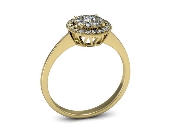 Pierścionek zaręczynowy z brylantami złoto 585 - p16063z