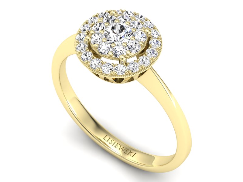 Pierścionek zaręczynowy z brylantami - p16063z — zdjęcie 3