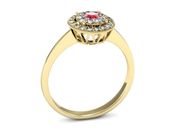 Złoty pierścionek z rubinem i brylantami - P16063zr1 - 3