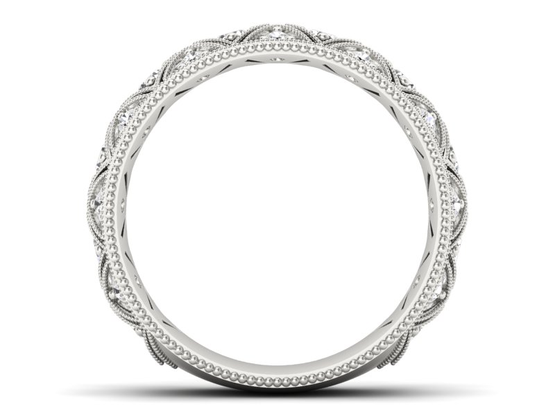 Pierścionek obrączka z brylantami białe złoto - p16064b — zdjęcie 2