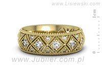 Obrączka z brylantami żółte złoto próba 585 - p16064z- 2