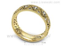 Obrączka z brylantami żółte złoto próba 585 - p16064z- 3