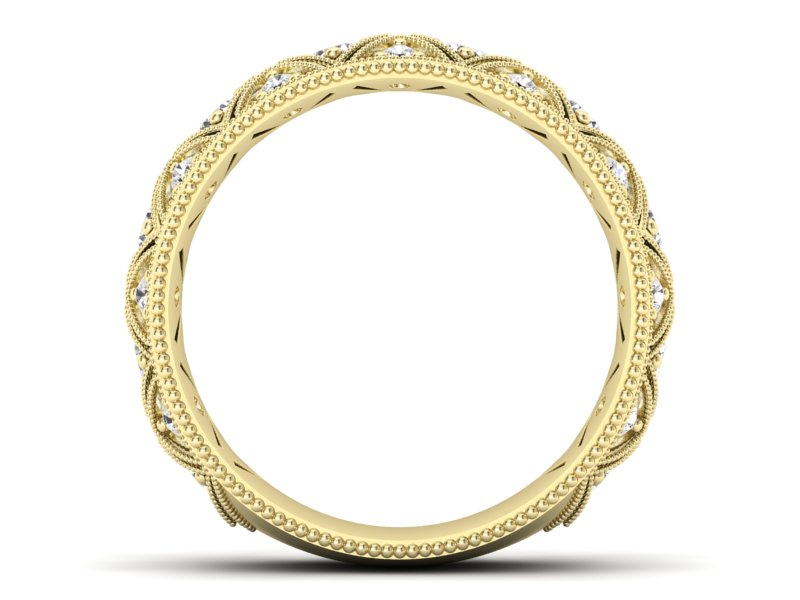 Obrączka z brylantami żółte złoto - p16064z — zdjęcie 2