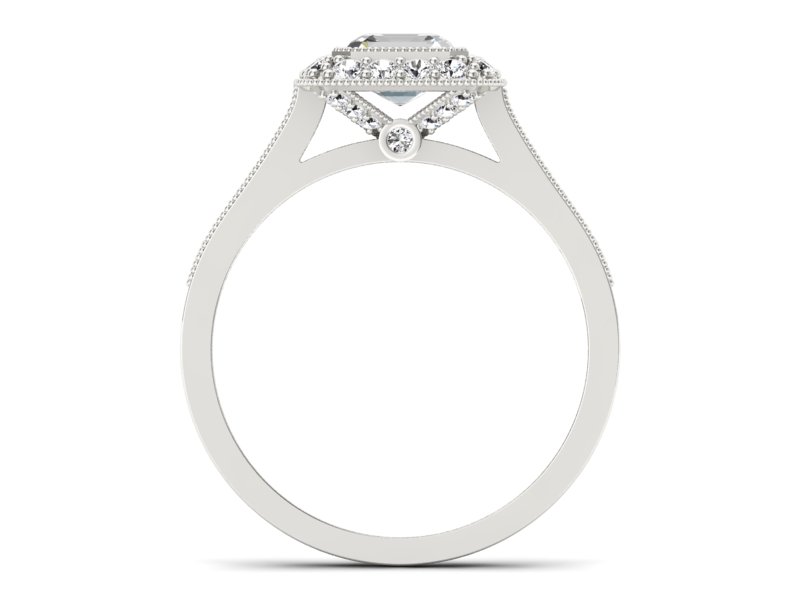 Złoty pierścionek z diamentami białe złoto - p16066b — zdjęcie 2