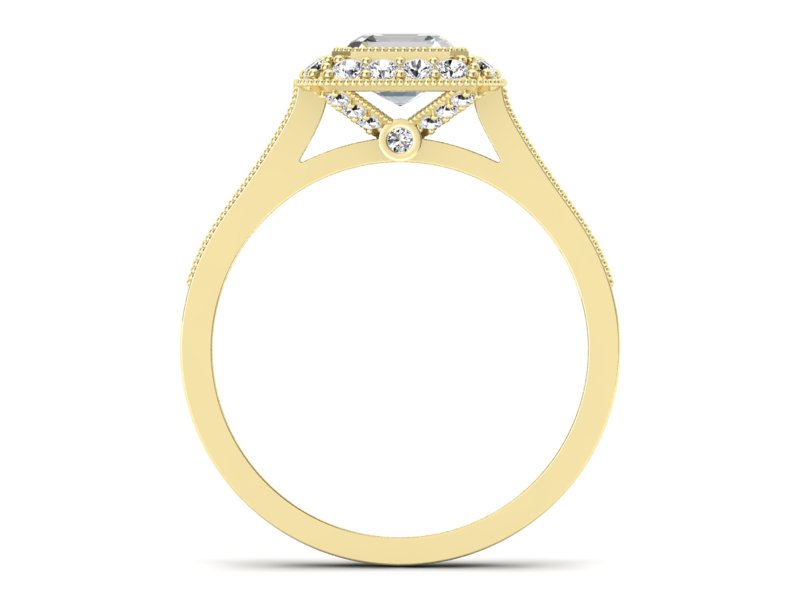 Złoty pierścionek z diamentami żółte złoto - p16066z — zdjęcie 2