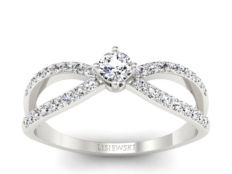 Pierścionek zaręczynowy z brylantami - p16067b