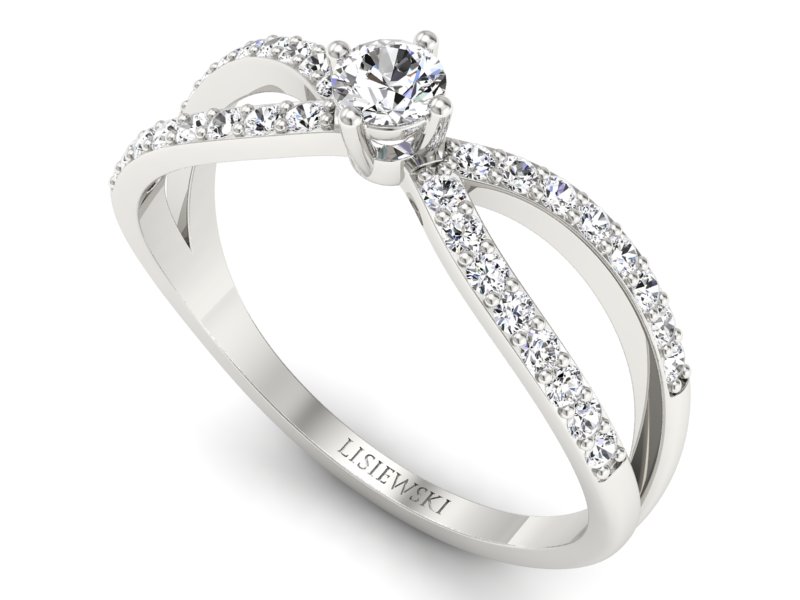 Pierścionek zaręczynowy z brylantami - p16067b — zdjęcie 3