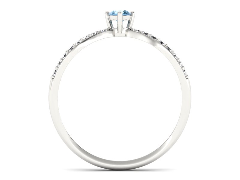 Pierścionek z topazem i brylantami białe złoto - p16067ba — zdjęcie 2