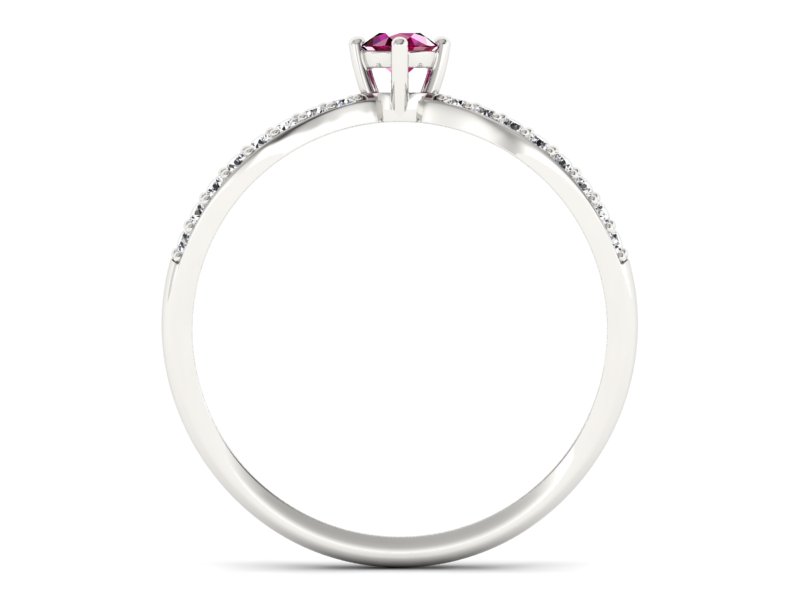 Pierścionek z rubinem i brylantami białe złoto - p16067br — zdjęcie 2