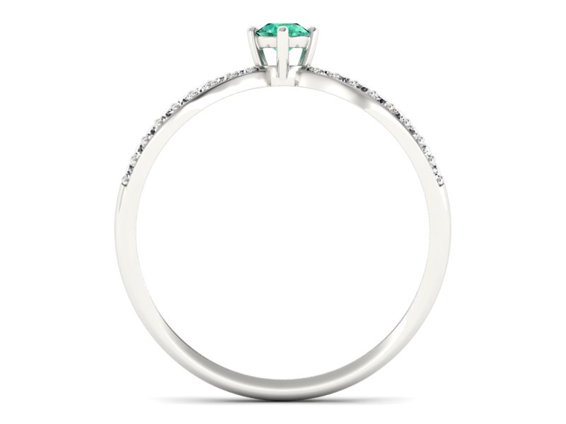 Złoty pierścionek ze szmaragdem i brylantami - p16067bsm — zdjęcie 2