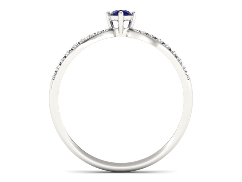 Złoty pierścionek ze spinelem i brylantami - p16067bsp — zdjęcie 2