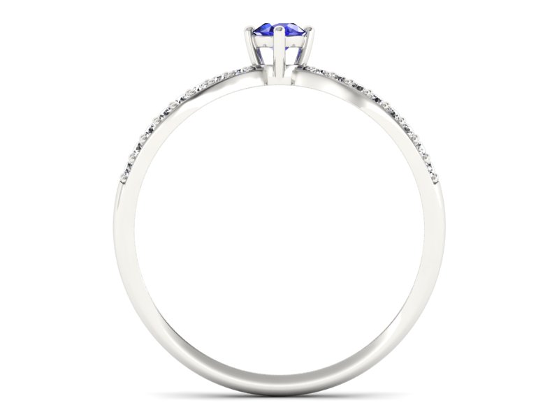 Pierścionek zaręczynowy z szafirem z brylantami - p16067bszc — zdjęcie 2