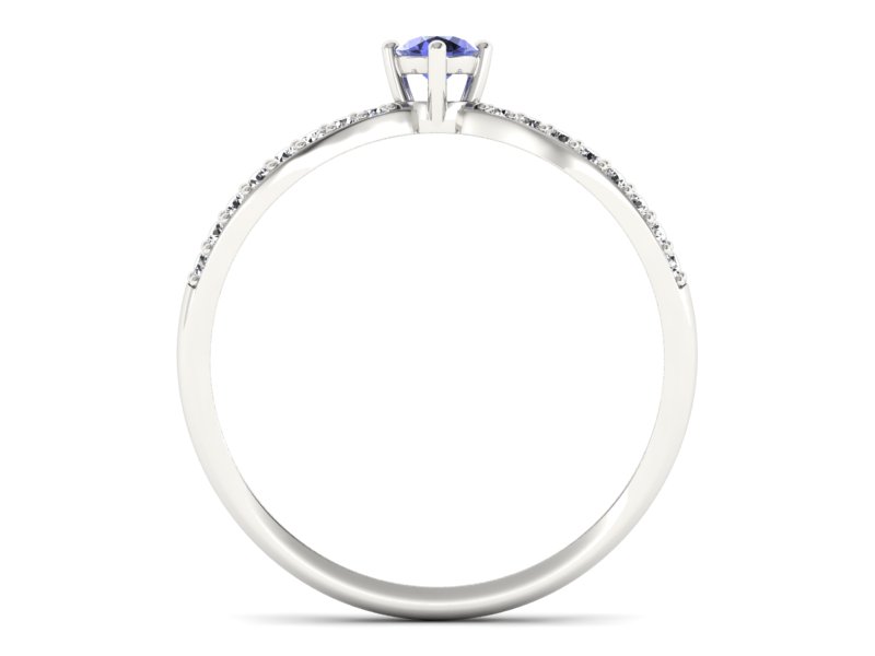 Pierścionek z tanzanitem białe złoto z brylantami - p16067bt — zdjęcie 2