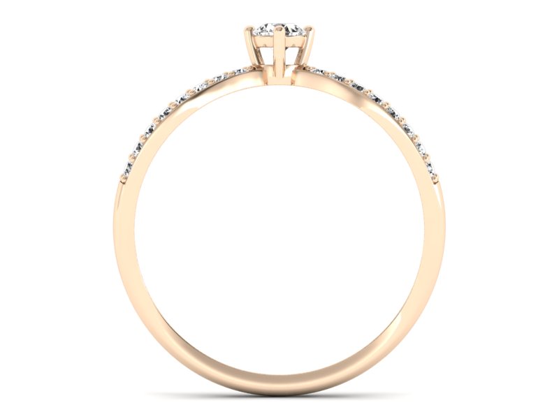 Złoty pierścionek z brylantami różowe złoto - p16067c — zdjęcie 2