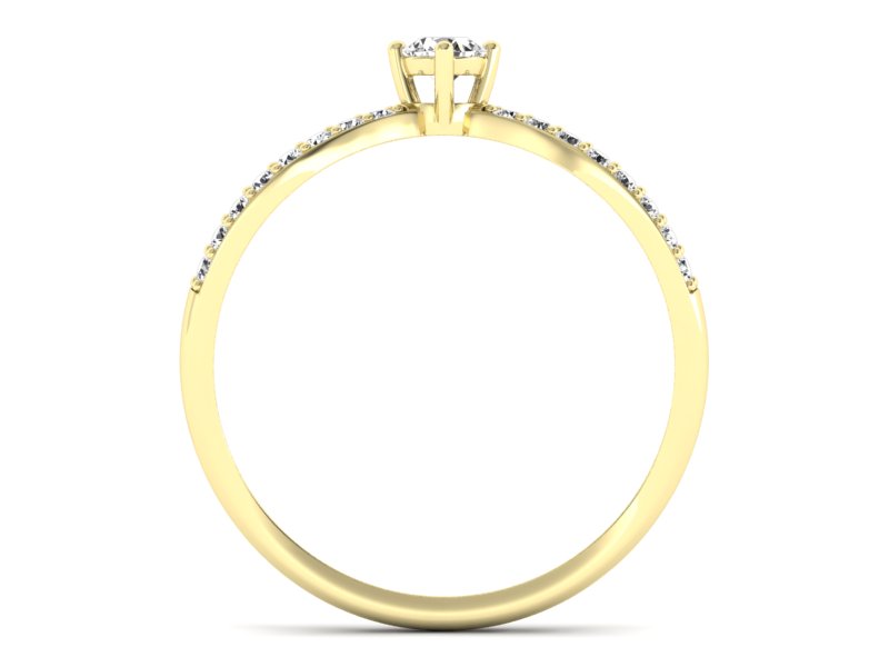 Złoty pierścionek z diamentami żółte złoto - p16067z — zdjęcie 2