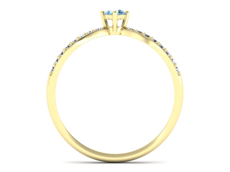 Pierścionek z topazem i brylantami żółte złoto - p16067za — zdjęcie 2