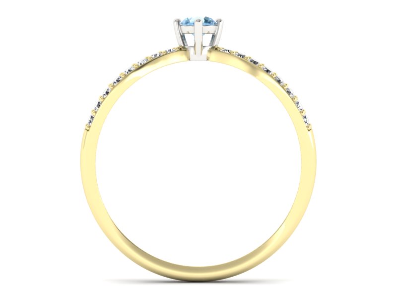 Pierścionek z topazem z brylantami - p16067zba — zdjęcie 2