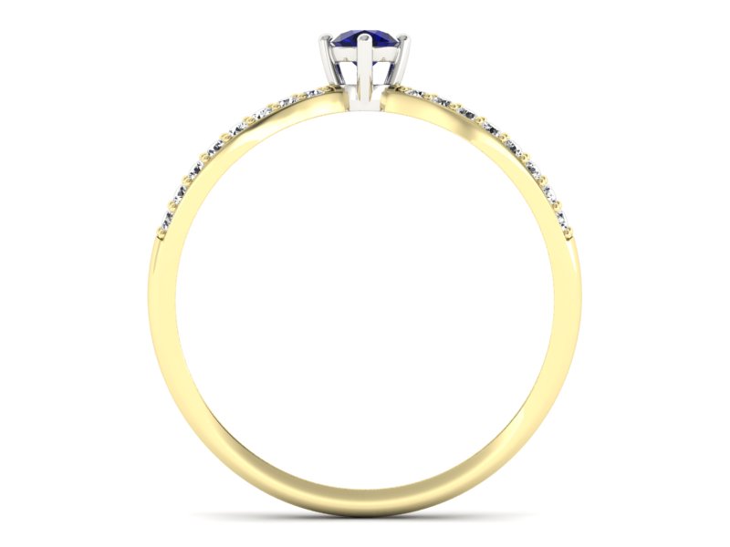 Złoty pierścionek spinel i brylanty - p16067zbsp — zdjęcie 2