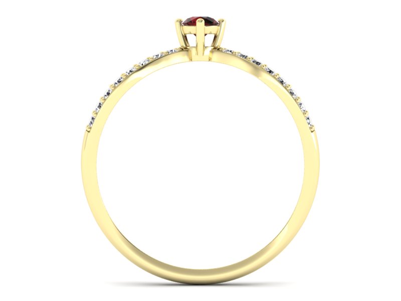 Złoty pierścionek z granatem żółte złoto - p16067zgr — zdjęcie 2