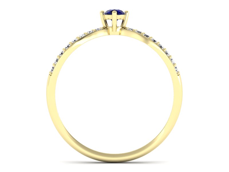 Pierścionek ze spinelem i brylantami żółte złoto - p16067zsp — zdjęcie 2