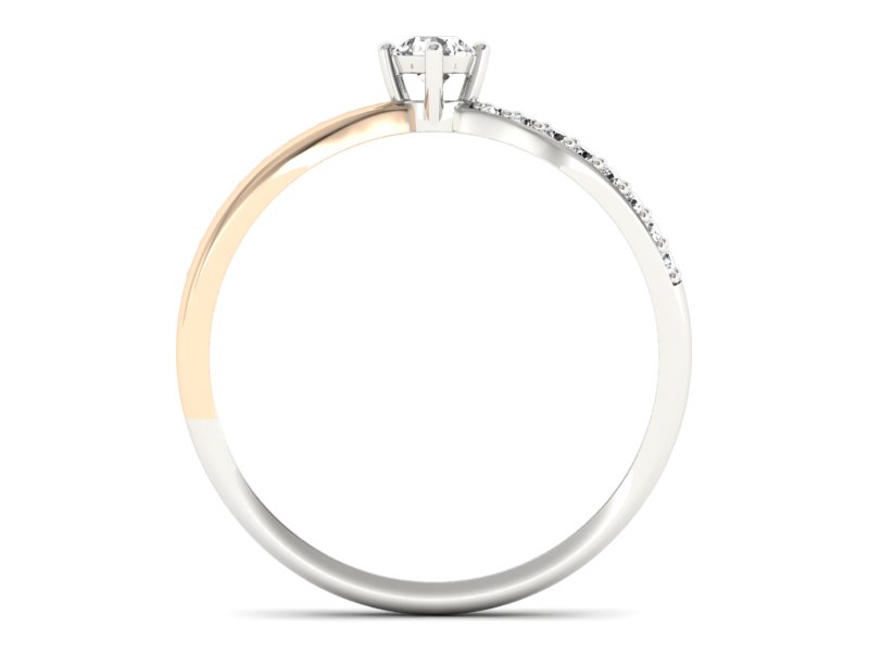 Pierścionek z diamentami różowe i białe złota - p16068bbc — zdjęcie 2