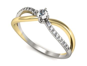 Pierścionek zaręczynowy z diamentami złoto 585 - p16068bbz - 1