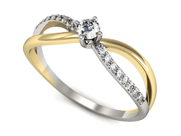 Pierścionek zaręczynowy z diamentami złoto proba 585 - p16068bbz- 1