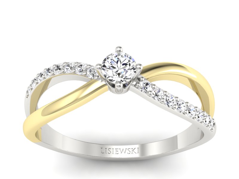 Pierścionek zaręczynowy z diamentami - p16068bbz