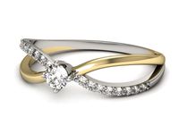 Pierścionek zaręczynowy z diamentami złoto proba 585 - p16068bbz- 2