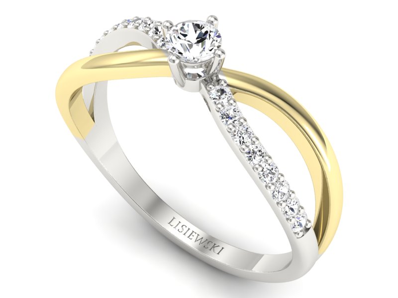 Pierścionek zaręczynowy z diamentami - p16068bbz — zdjęcie 3