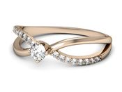 Pierścionek zaręczynowy z brylantami różowe złoto - p16068c - 2