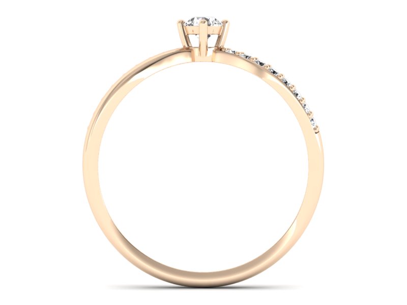 Pierścionek zaręczynowy z brylantami różowe złoto - p16068c — zdjęcie 2