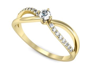 Pierścionek zaręczynowy z brylantami złoto 585 - p16068z - 1