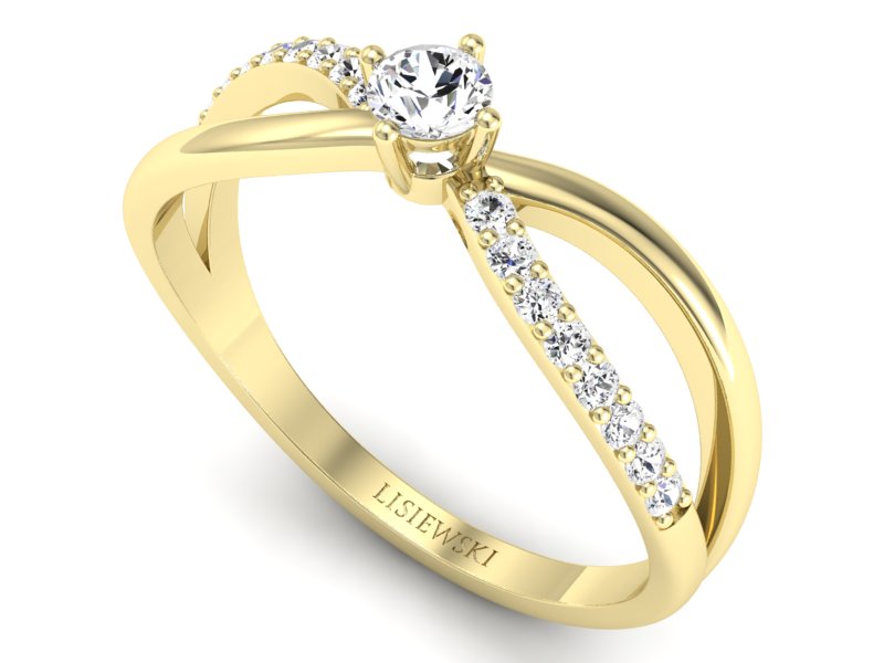 Pierścionek zaręczynowy z brylantami - p16068z — zdjęcie 3