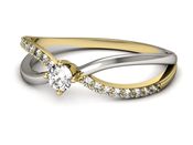 Złoty Pierścionek zaręczynowy z brylantami - p16068zzb - 2