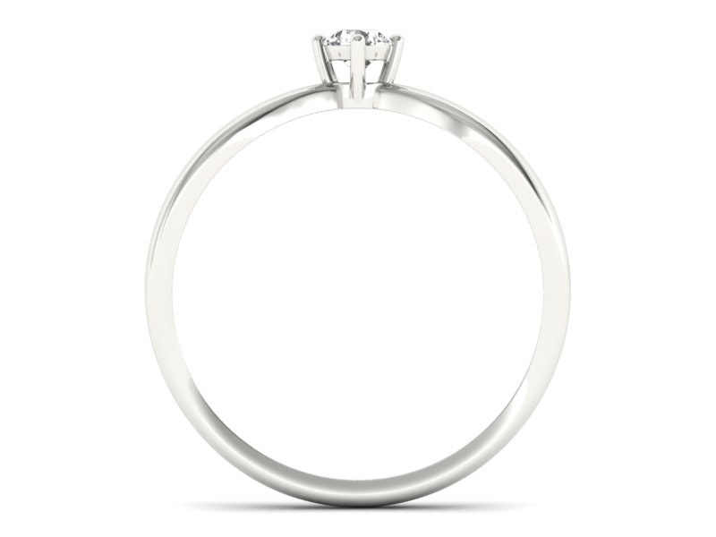 Złoty pierścionek z brylantem białe złoto - p16069b — zdjęcie 2