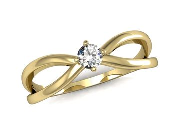 Pierścionek zaręcznynowy z diamentami żółte złoto - p16069z - 1