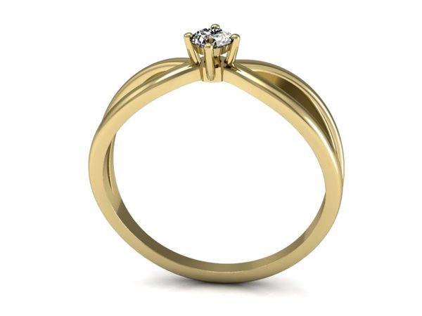 Pierścionek zaręcznynowy z diamentami żółte złoto - p16069z