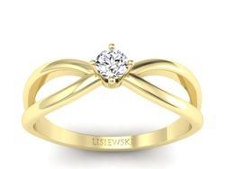 Pierścionek zaręczynowy z diamentami żółte złoto - p16069z