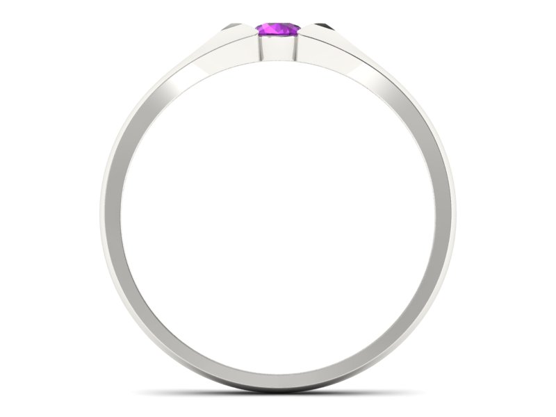 Złoty pierścionek z ametystem białe złoto - p16070bat — zdjęcie 2