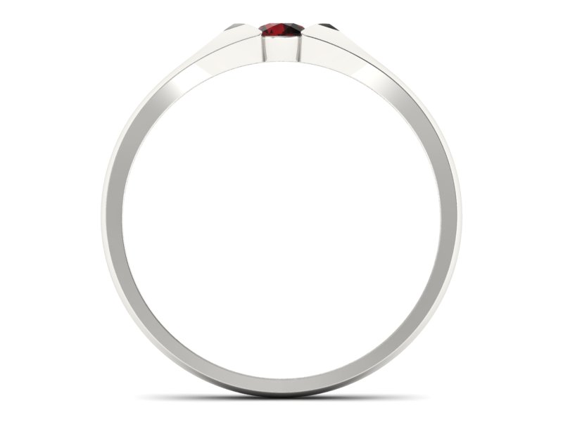 Złoty pierścionek z granatem białe złoto - p16070bgr — zdjęcie 2
