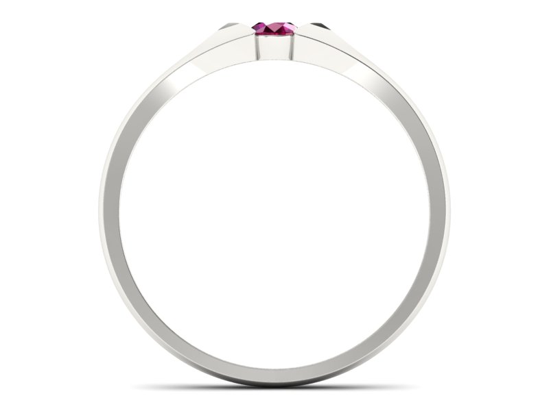 Złoty pierścionek z rubinem białe złoto - p16070br — zdjęcie 2