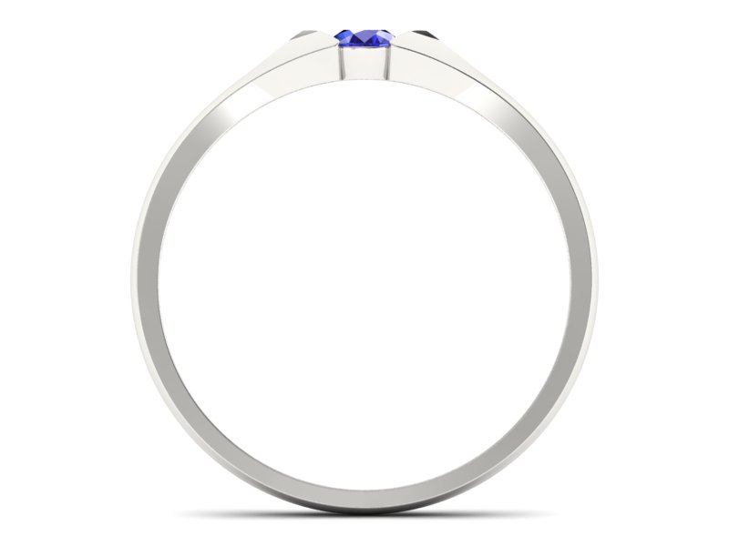 Złoty pierścionek z szafirem białe złoto - p16070bszc — zdjęcie 2