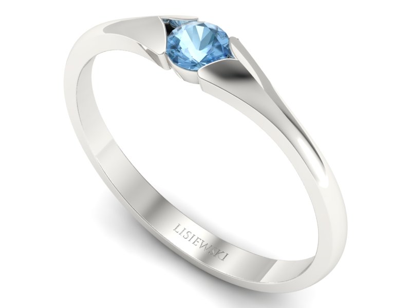 Złoty pierścionek z topazem białe złoto - p16070btp — zdjęcie 3