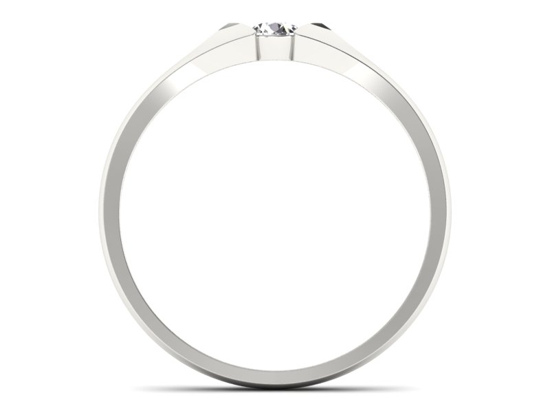 Złoty pierścionek z brylantem białe złoto - p16070bV — zdjęcie 2