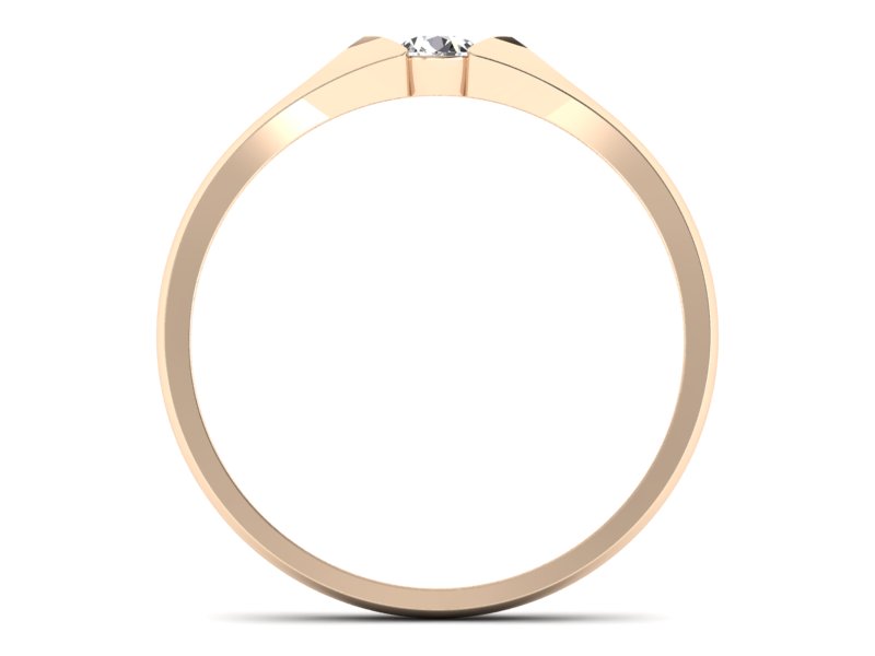 Złoty pierścionek z brylantem różowe złoto - p16070c — zdjęcie 2