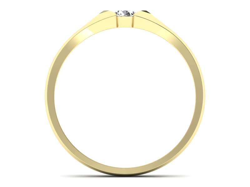Złoty pierścionek z brylantem żółte złoto - p16070z — zdjęcie 2