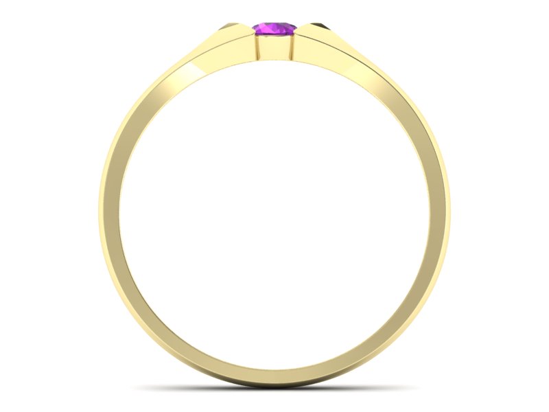 Złoty pierścionek z ametystem żółte złoto - p16070zat — zdjęcie 2