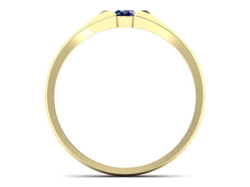Pierścionek zaręczynowy z szafirem żółte złoto - p16070zsz — zdjęcie 2